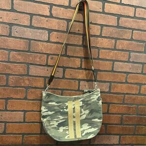 Quilted Koala Camouflage Purse/crossbody With Adjustable Orange Strap Glitter